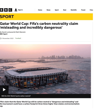 World Cup claim of carbon neutrality found to be false and misleading